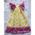 yellow chevron hot pik polka dot baby girl pillow dress